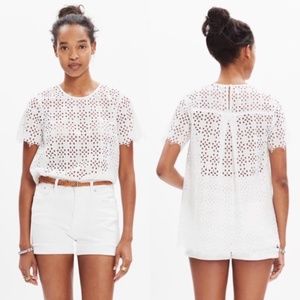 ✨ NWOT Madewell white eyelet sheer top XS